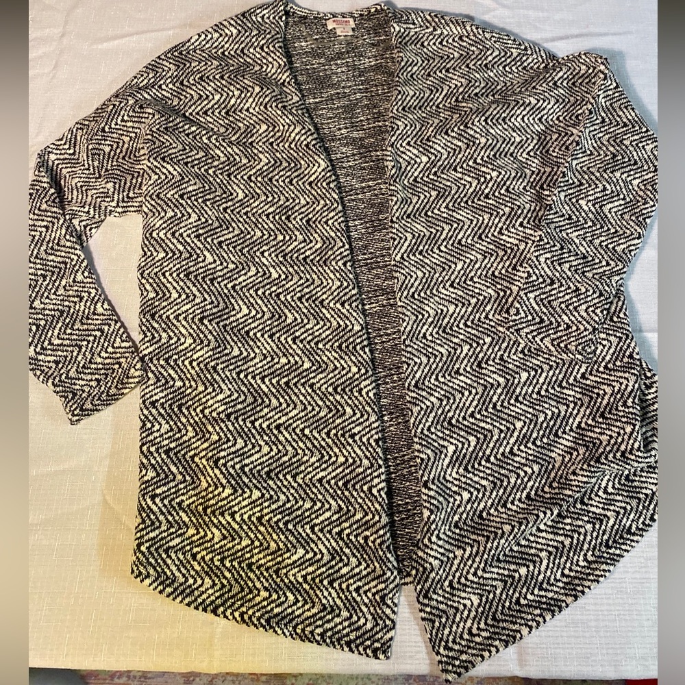 MOSSIMO supply co black white cardigan lightweight SMALL